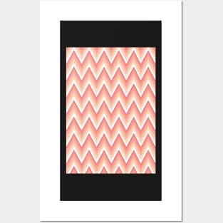 Cool Monochromatic Geometric Retro Chevron Herringbone Pattern Posters and Art